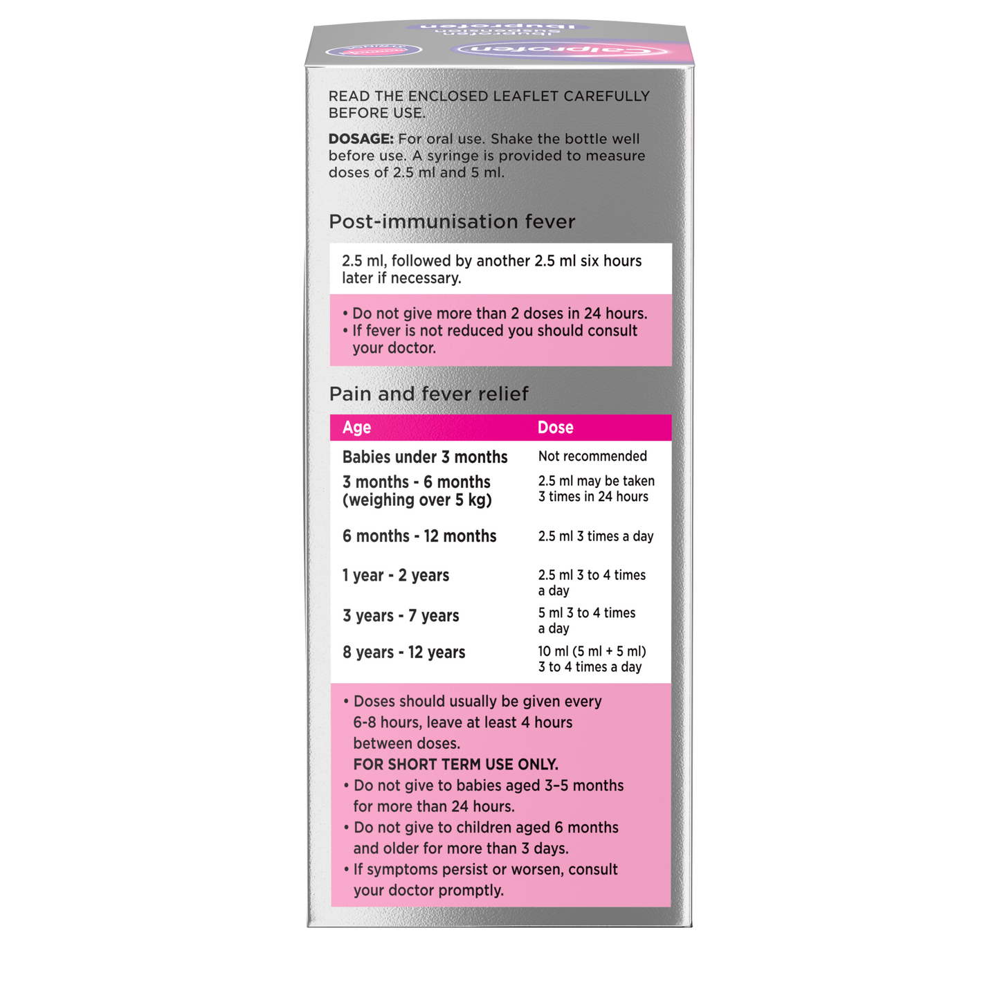 Calprofen Oral Suspension Ibuprofen 100ml