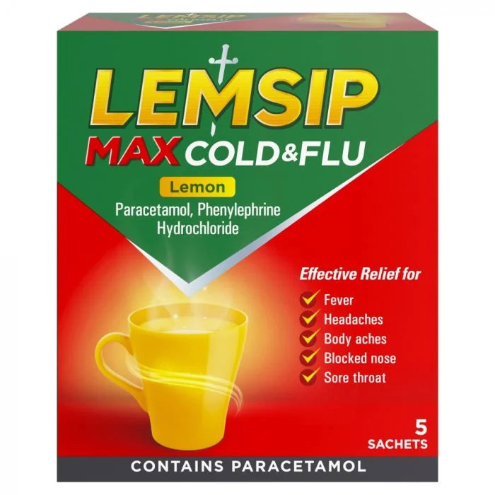 Lemsip Max  Cold & Flu Sachet Lemon x5